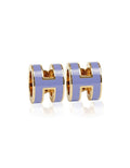 HERMES MINI POP H EARRINGS IN LIGHT BLUE ENAMEL (EC00116LEE)