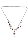 750 WHITE GOLD RUBY DIAMOND NECKLACES LUKFOOK JEWELLERY (EC00119WGC)