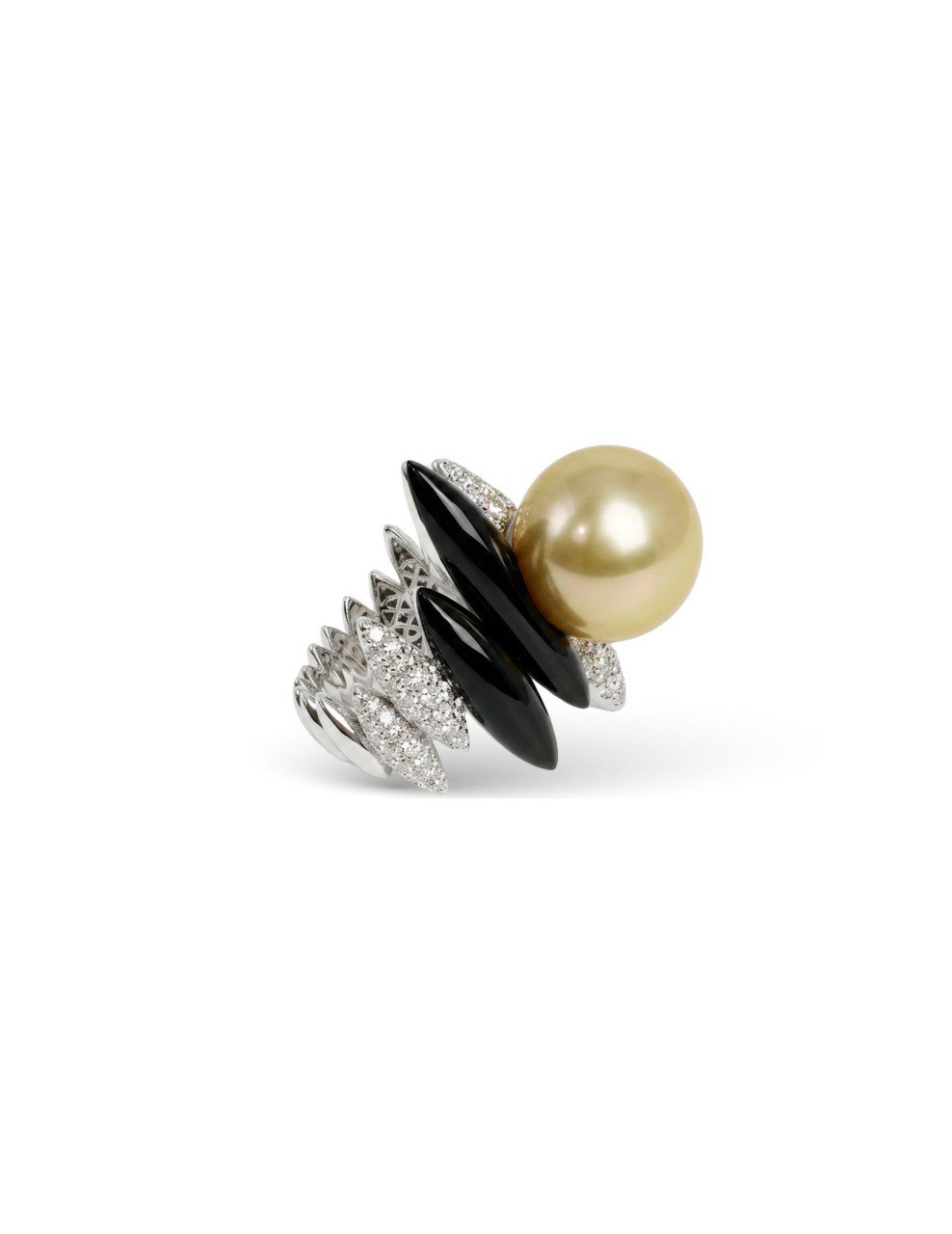 750 WHITE GOLD DIAMOND PEARL RING (EC00151WGR)