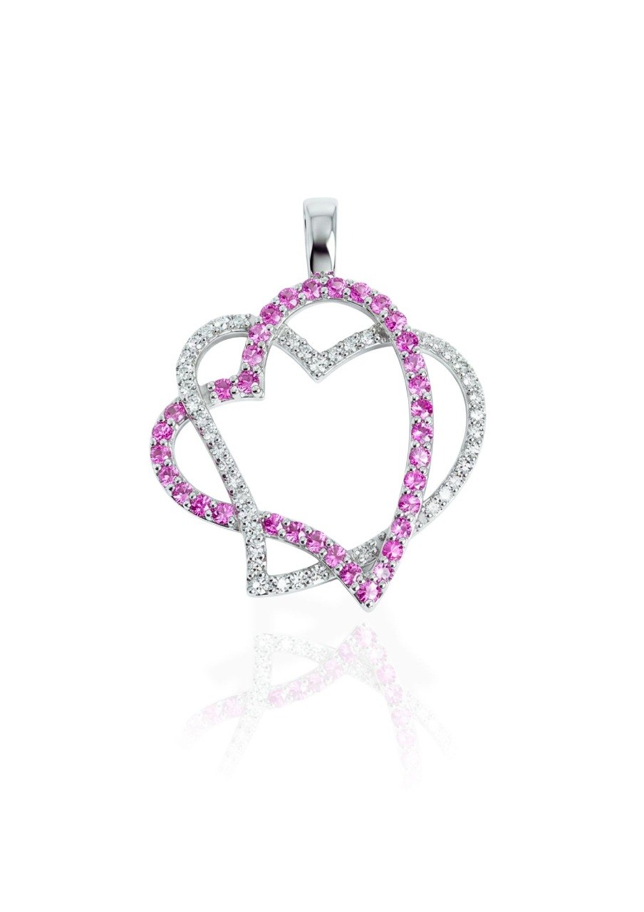 750 PINK SAPPHIRE WHITE GOLD PENDANT EC00101WGP