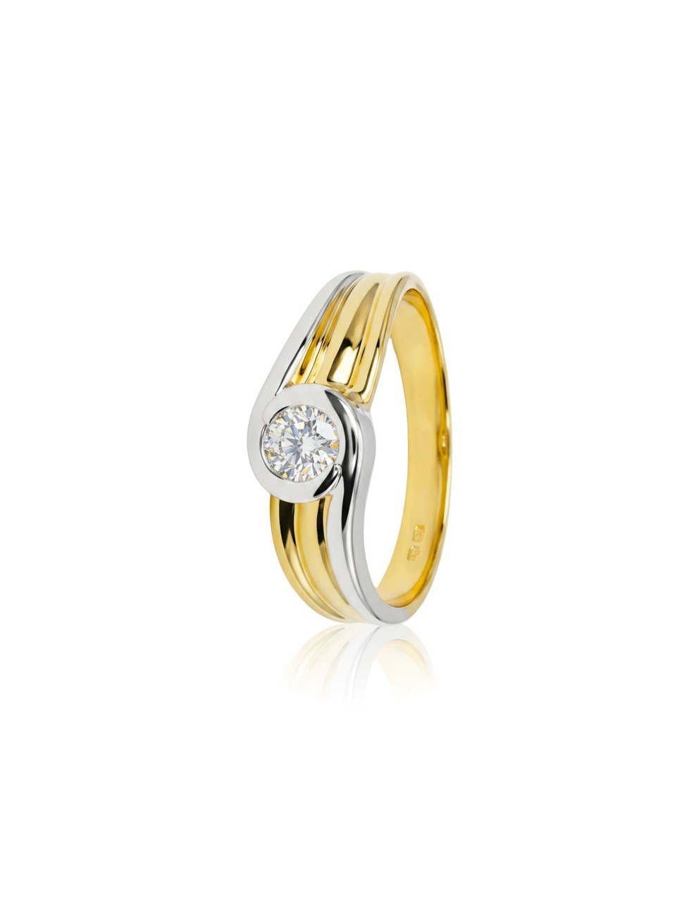 750 YELLOW &amp; WHITE GOLD RING EC00113YWGR