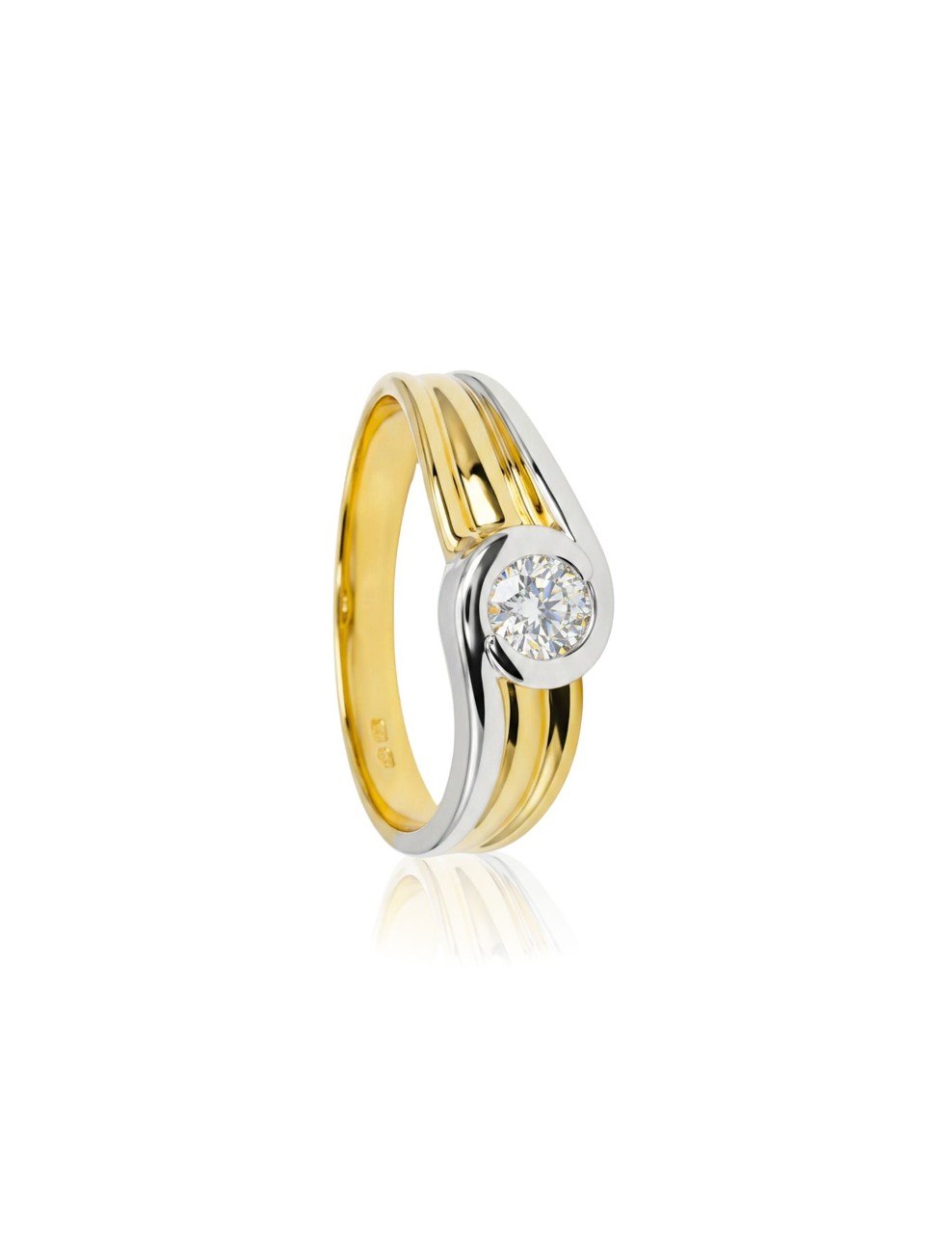 750 YELLOW &amp; WHITE GOLD RING EC00113YWGR