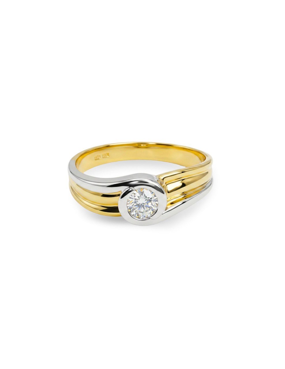 750 YELLOW &amp; WHITE GOLD RING EC00113YWGR