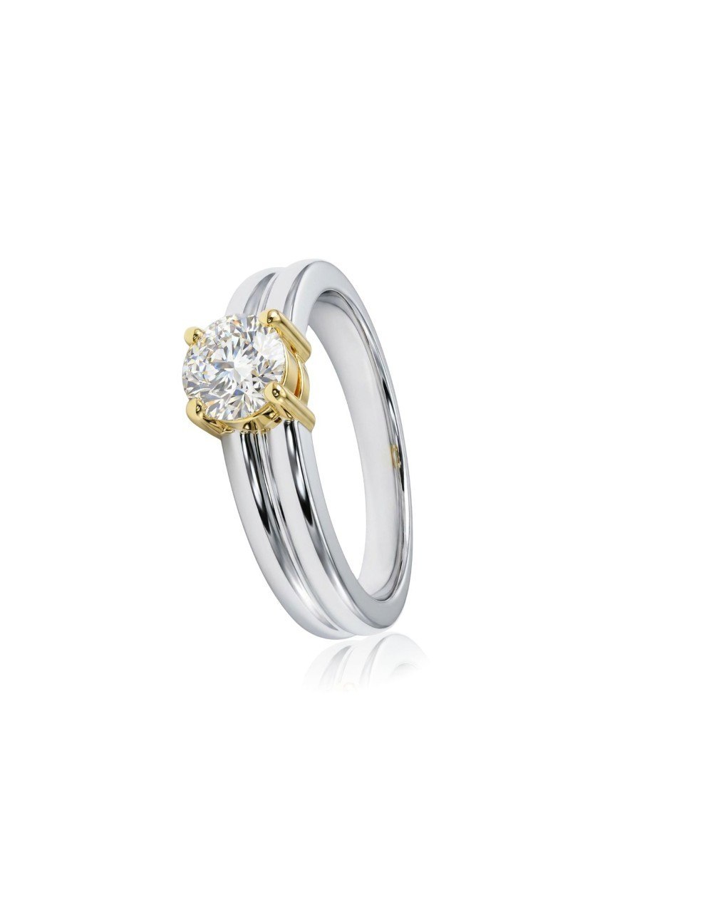 750 YELLOW &amp; WHITE GOLD RING EC00110WGR