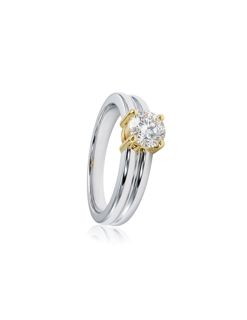 750 YELLOW &amp; WHITE GOLD RING EC00110WGR