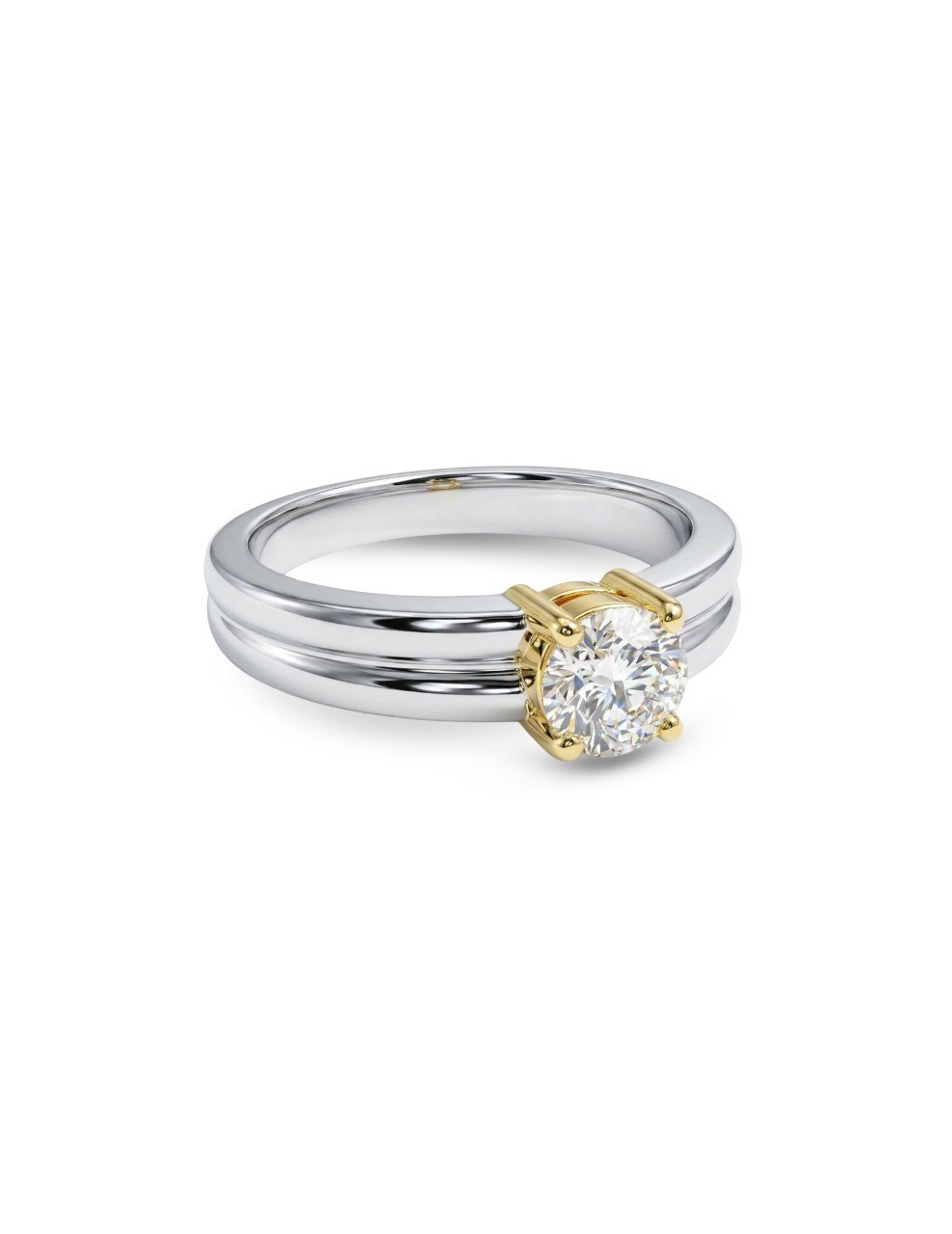 750 YELLOW &amp; WHITE GOLD RING EC00110WGR