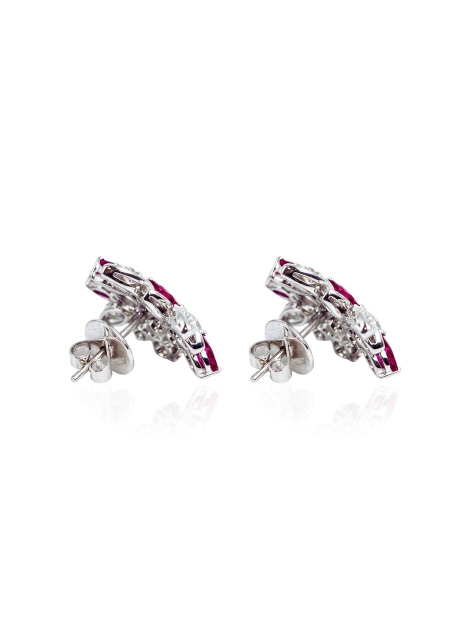 750 PINK SAPPHIRE WHITE GOLD EARRINGS EC00107WGE
