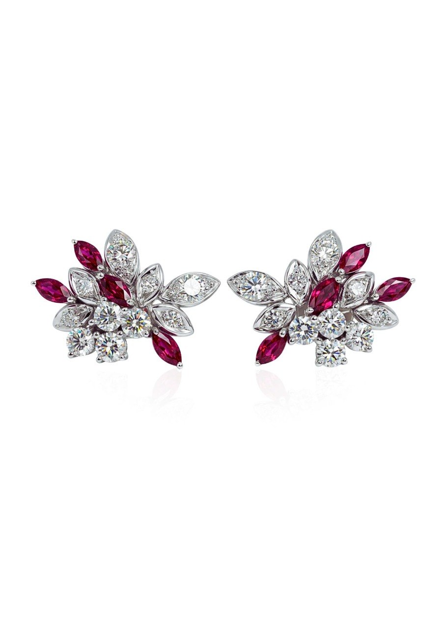750 PINK SAPPHIRE WHITE GOLD EARRINGS EC00107WGE