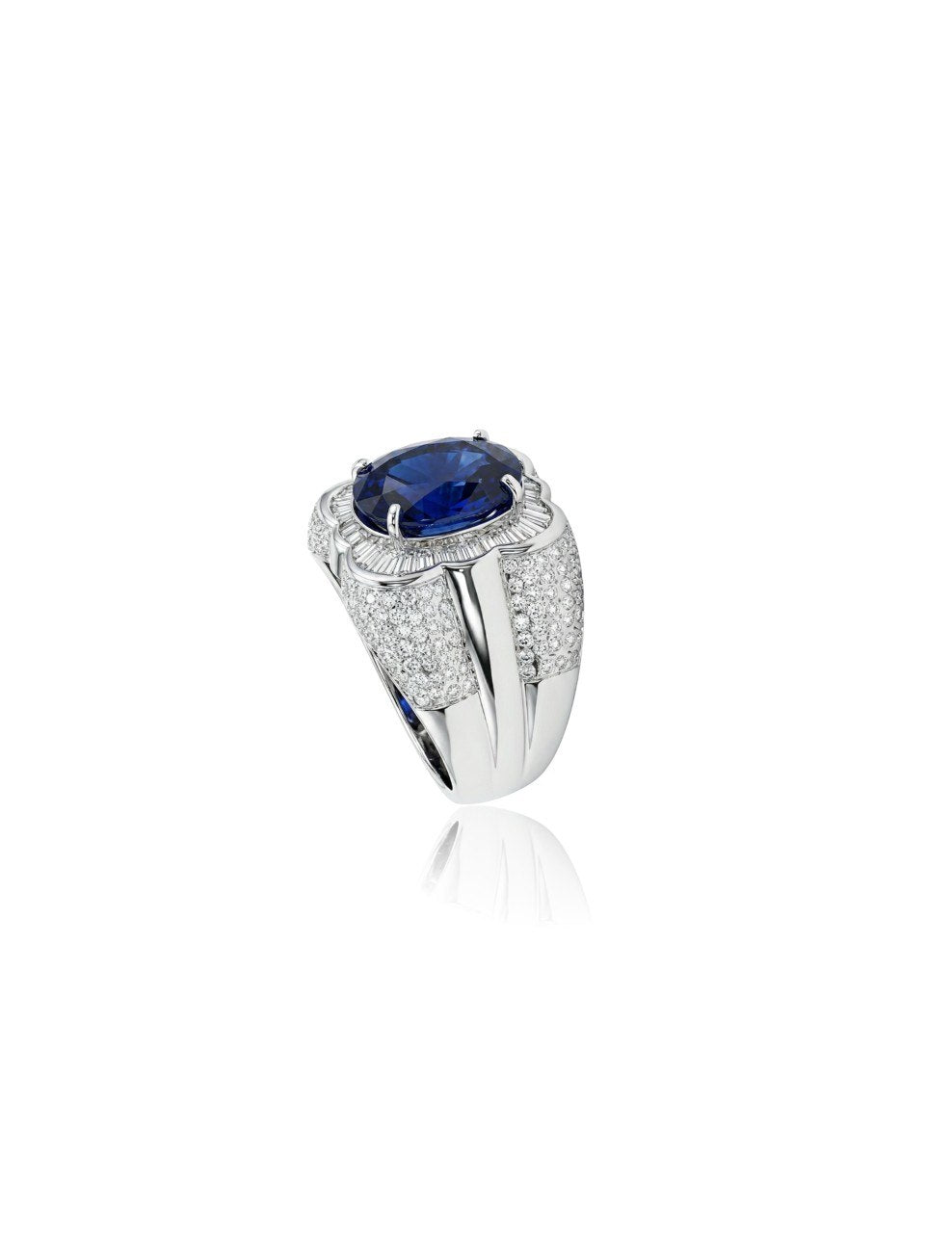 750 WHITE GOLD RING BLUE SAPPHIRE EC00128WGR