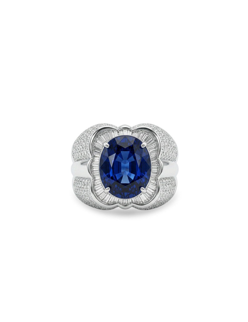 750 WHITE GOLD RING BLUE SAPPHIRE EC00128WGR