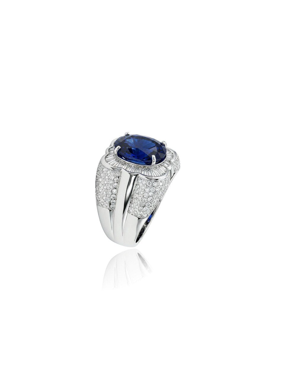 750 WHITE GOLD RING BLUE SAPPHIRE EC00128WGR