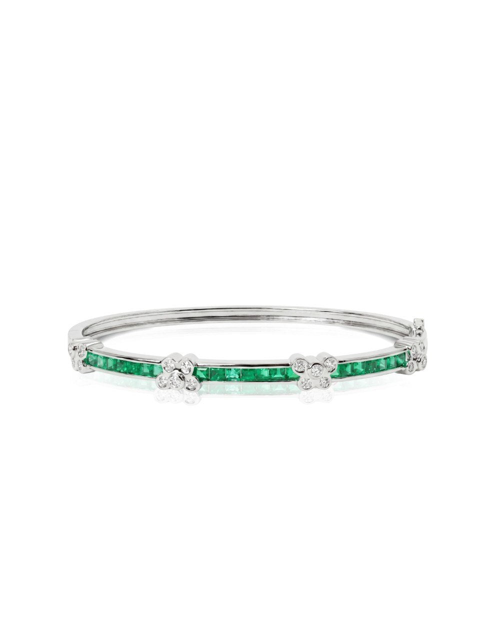750 GREEN SAPPHIRE WHITE GOLD BANGLE EC00101WGBG