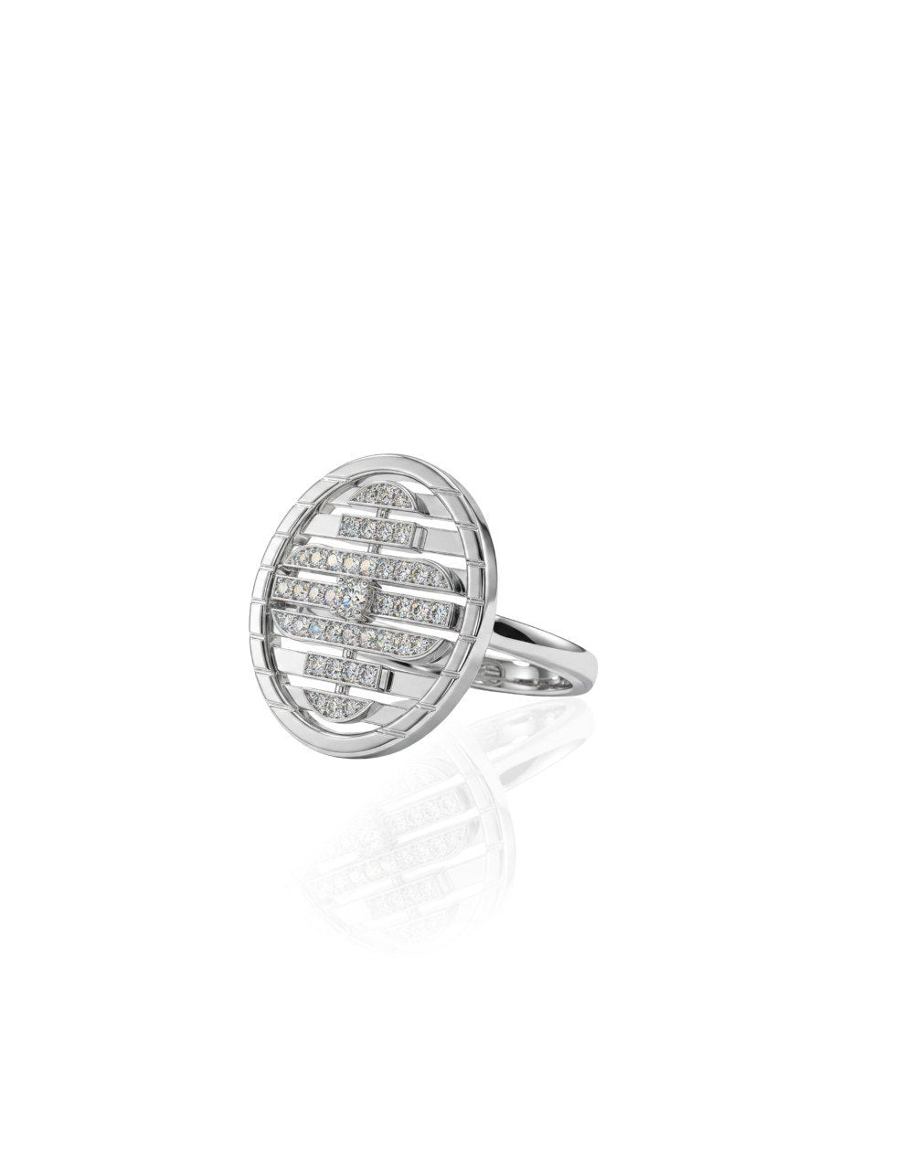 750 WHITE GOLD BROOCH PENDANT (LOUIS VUITTON RING FEATURES A SIGNATURE PETITE FLEUR) EC00101WGBP