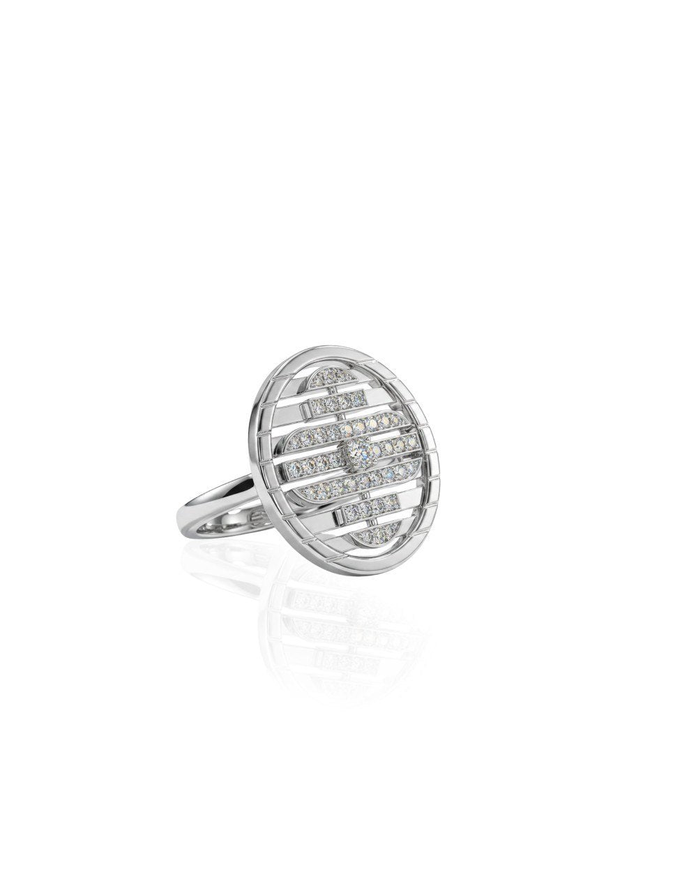 750 WHITE GOLD BROOCH PENDANT (LOUIS VUITTON RING FEATURES A SIGNATURE PETITE FLEUR) EC00101WGBP
