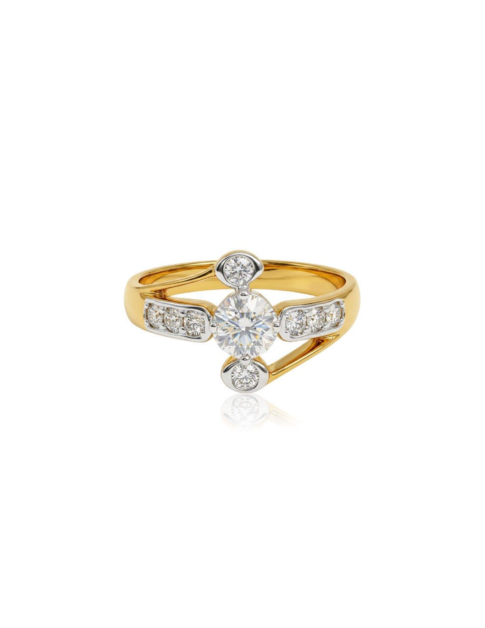 375 YELLOW WHITE GOLD EC00134YWGR