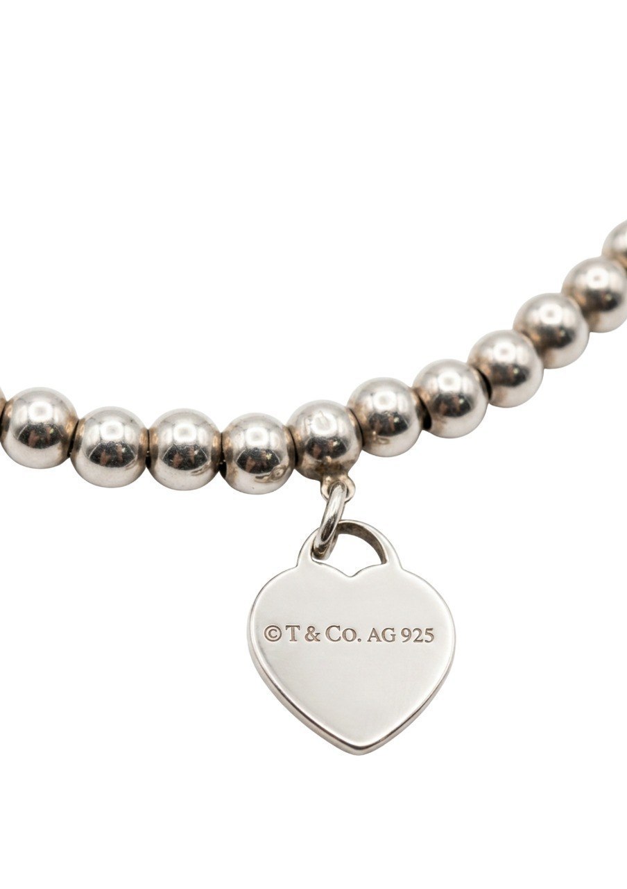 TIFFANY & CO. RETURN TO TIFFANY BEAD BRACELET IN STERLING SILVER WITH A HEART TAG (EC00108WGB)