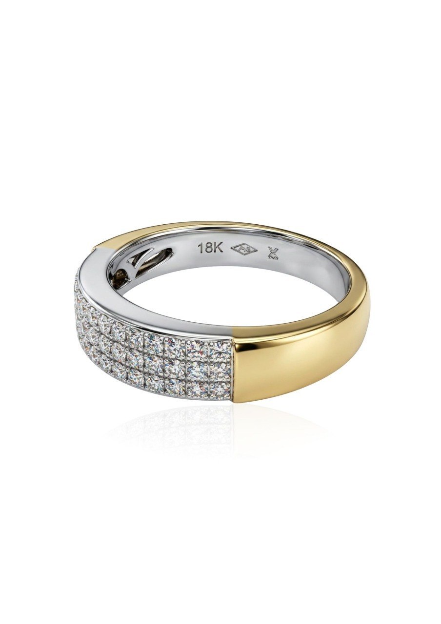 THREE ROW PAVE DIAMOND RING (EC00180WGR)