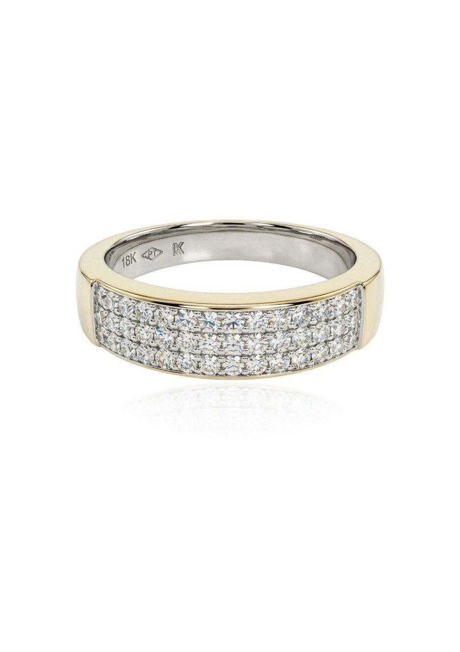 THREE ROW PAVE DIAMOND RING (EC00180WGR)