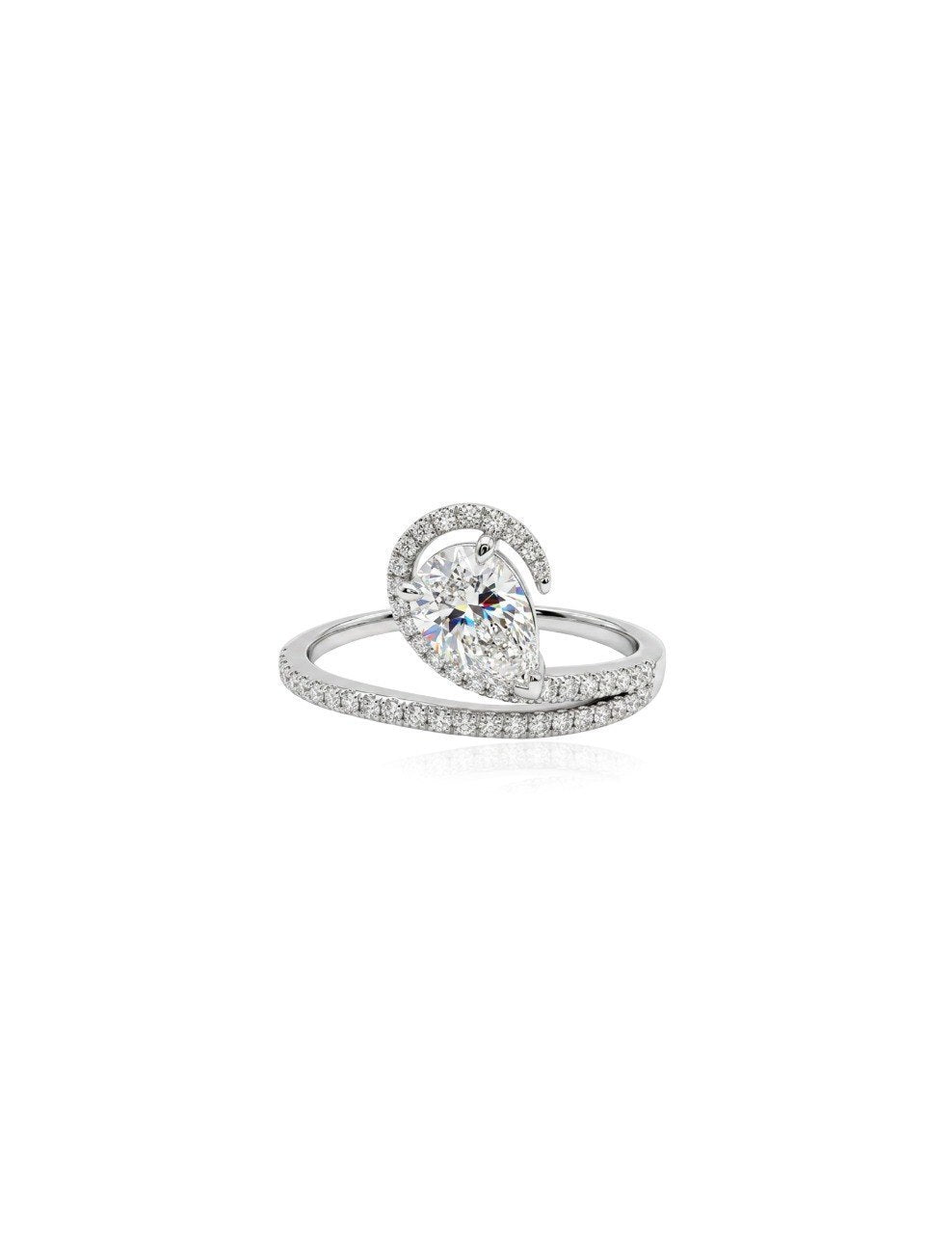 750 WHITE GOLD PEAR-CUT DIAMOND RING (EC00195WGR)