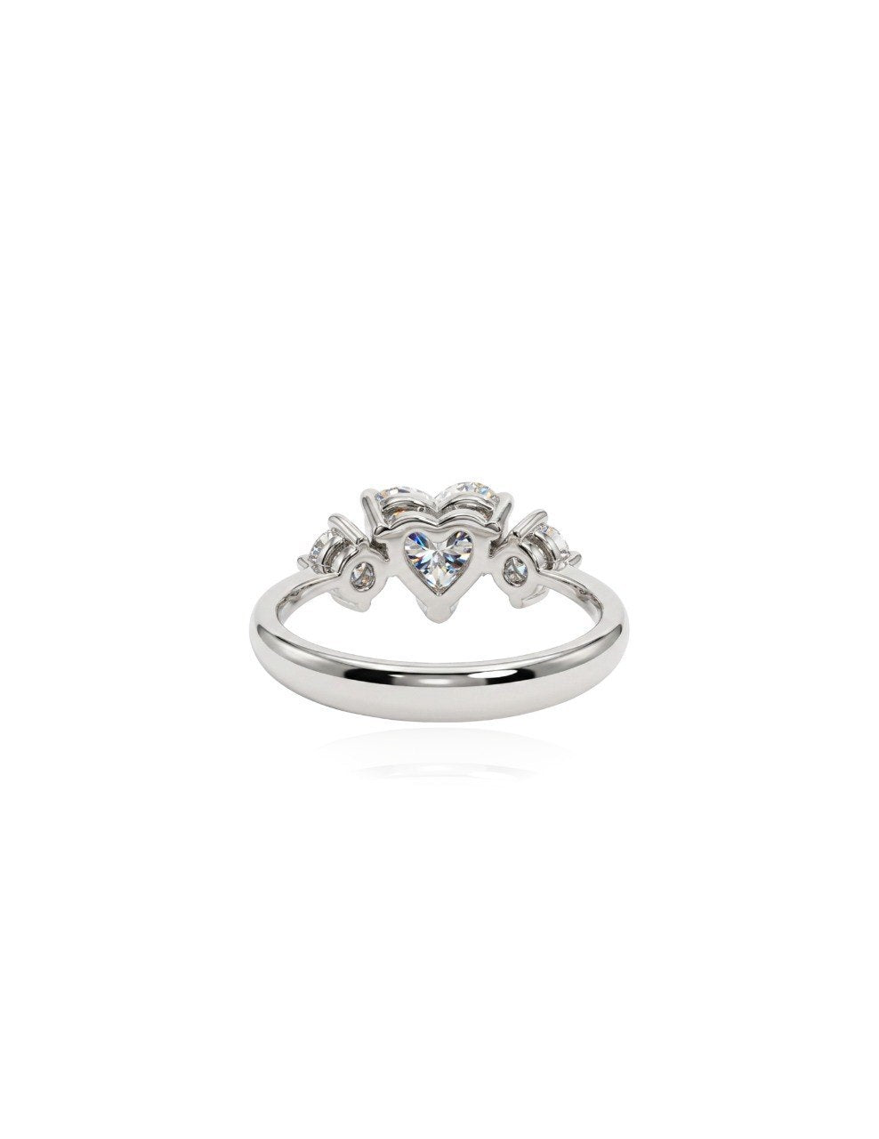 750 WHITE GOLD RING DIAMOND LOVE SHAPE (EC00191WGR)