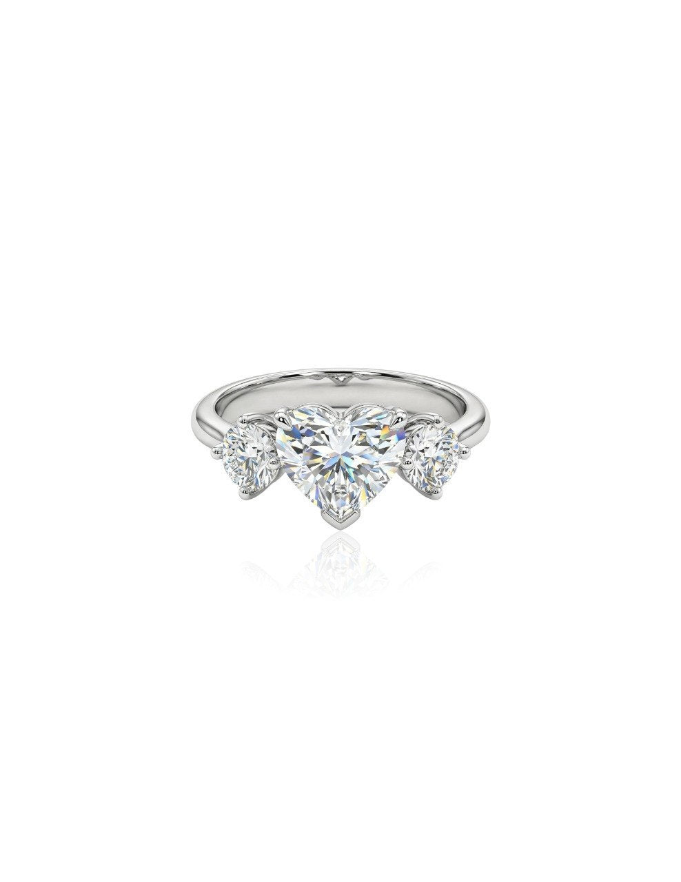 750 WHITE GOLD RING DIAMOND LOVE SHAPE (EC00191WGR)