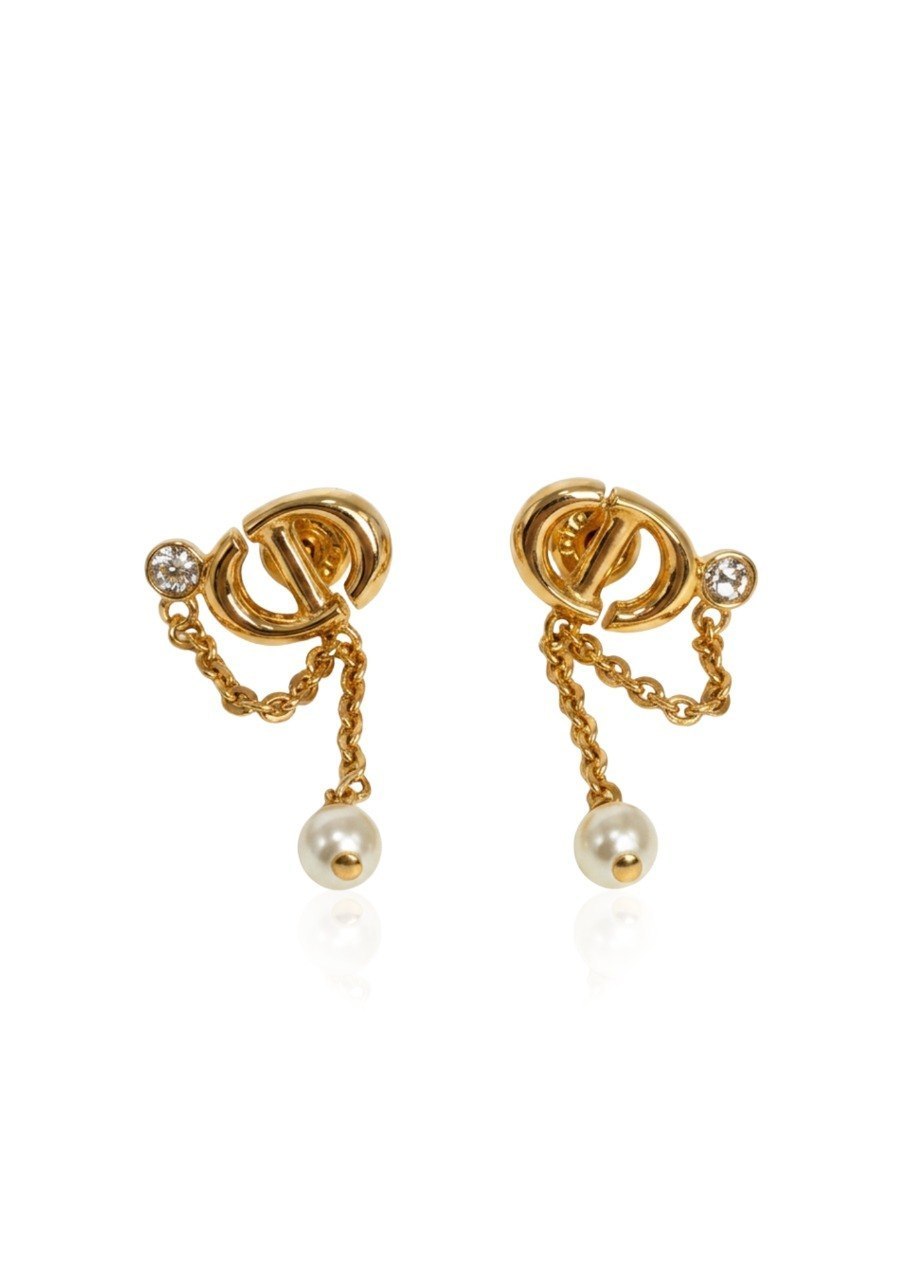 CHRISTIAN DIOR PETIT CD DROP EARRINGS (EC00120GTE)