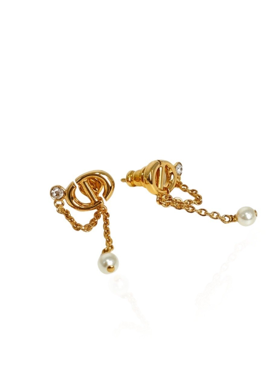 CHRISTIAN DIOR PETIT CD DROP EARRINGS (EC00120GTE)