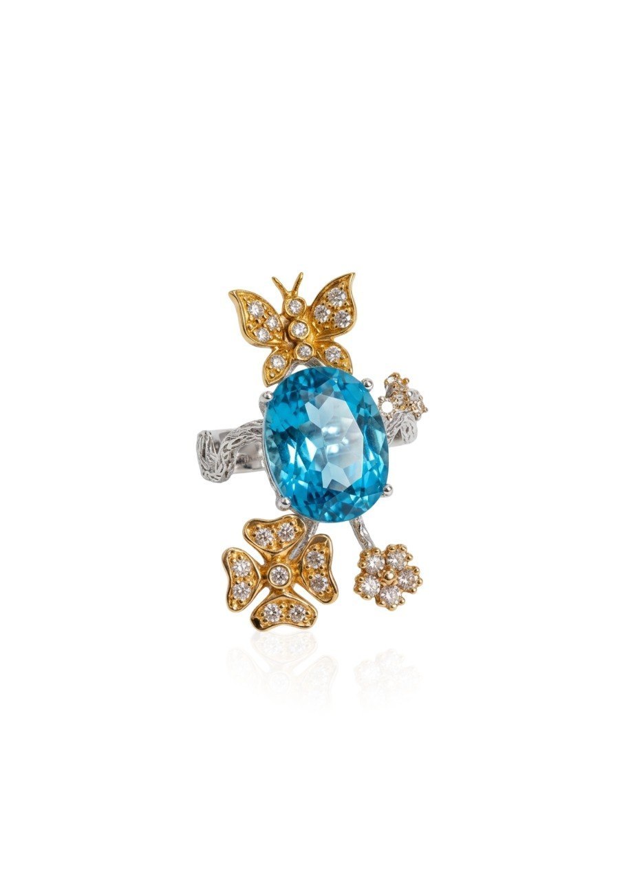 750 BLUE SAPPHIRE WHITE GOLD RING (EC00186WGR)