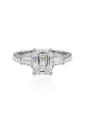 HARRY WINSTON CLASSIC WINSTON EMERALD CUT DIAMOND RING WITH TAPERED BAGUETTES (EC00184PTR)