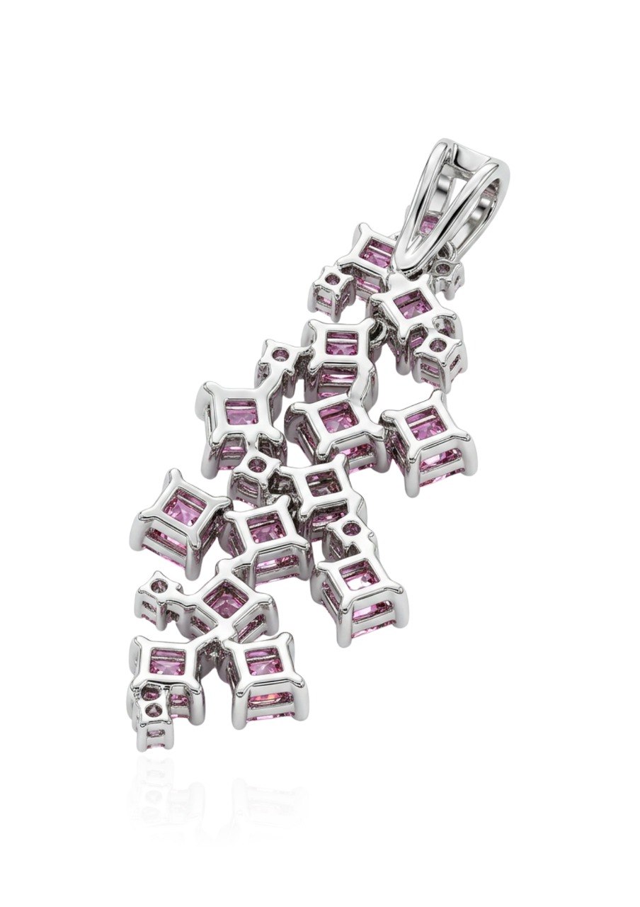 750 WHITE GOLD DIAMOND PINK SAPPHIRE PENDANT (EC00117WGP)