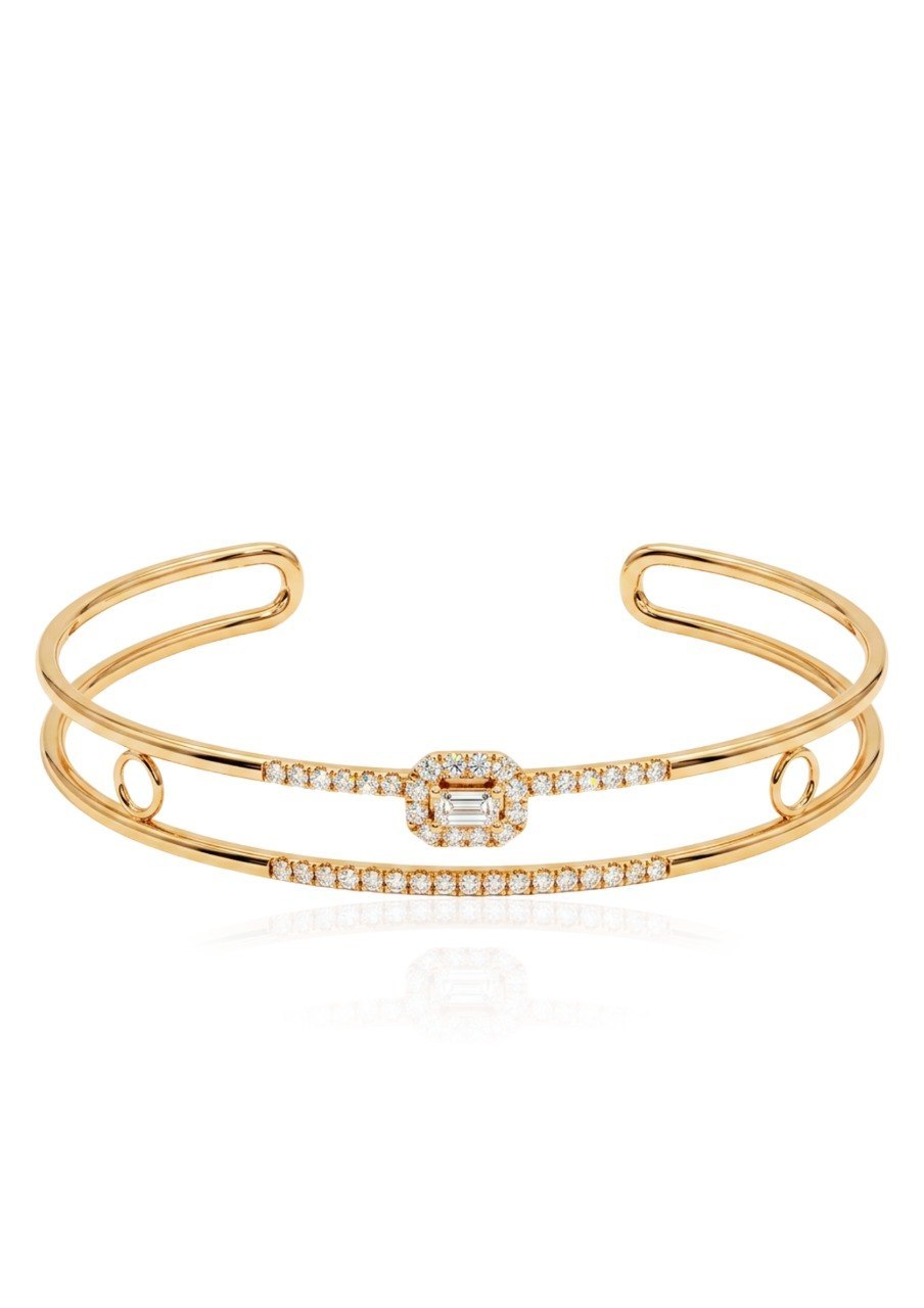 750 YELLOW GOLD DIAMOND BANGLE (EC00119YGBG)