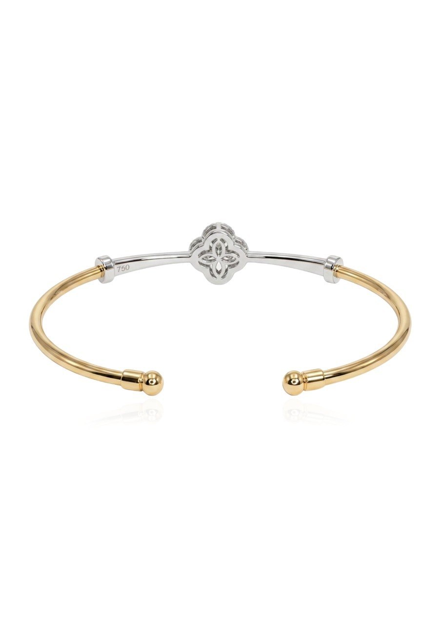 750 YELLOW WHITE GOLD BANGLE (EC00122YWGBG)