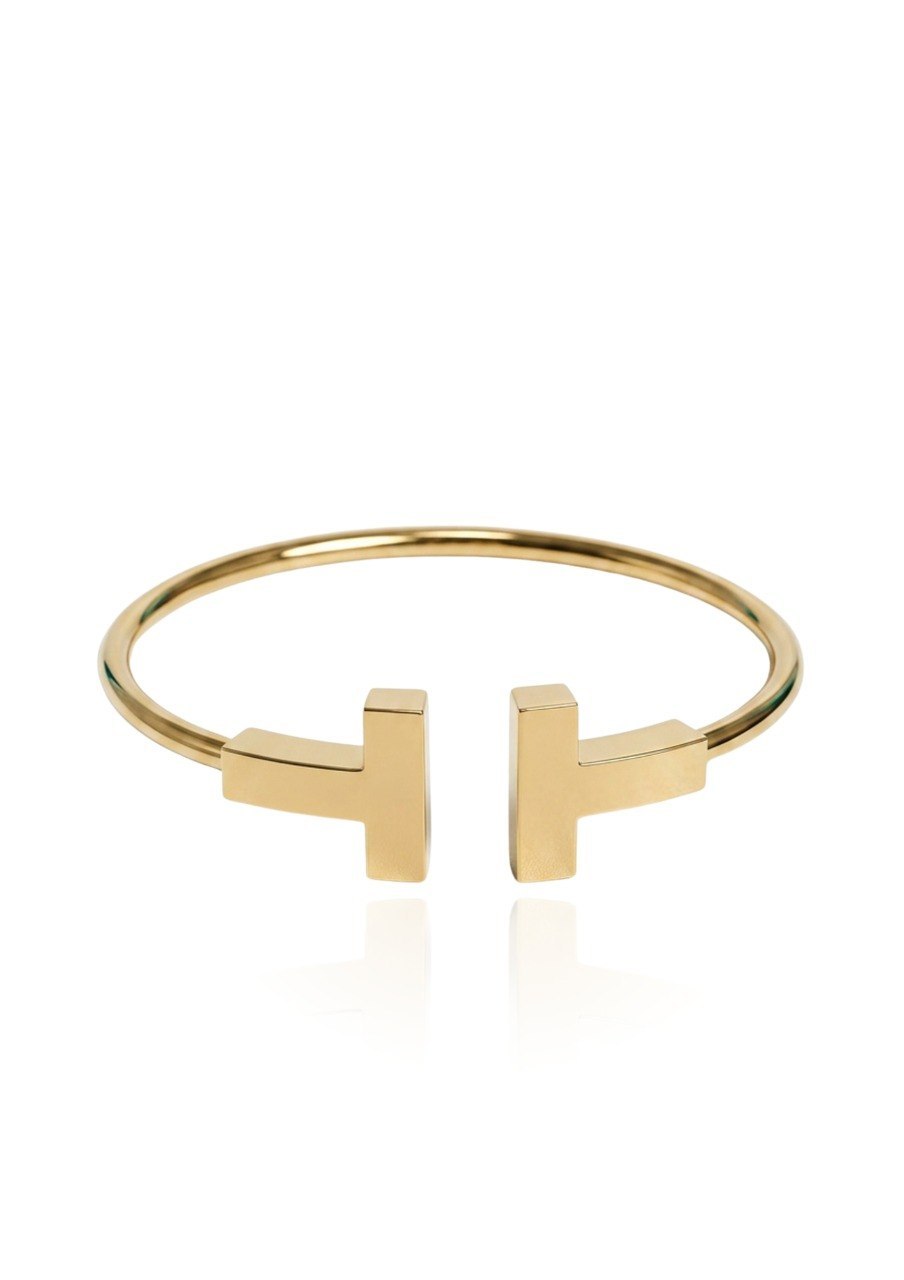 TIFFANY T WIDE WIRE BRACELET IN YELLOW GOLD (EC00123YGBG)
