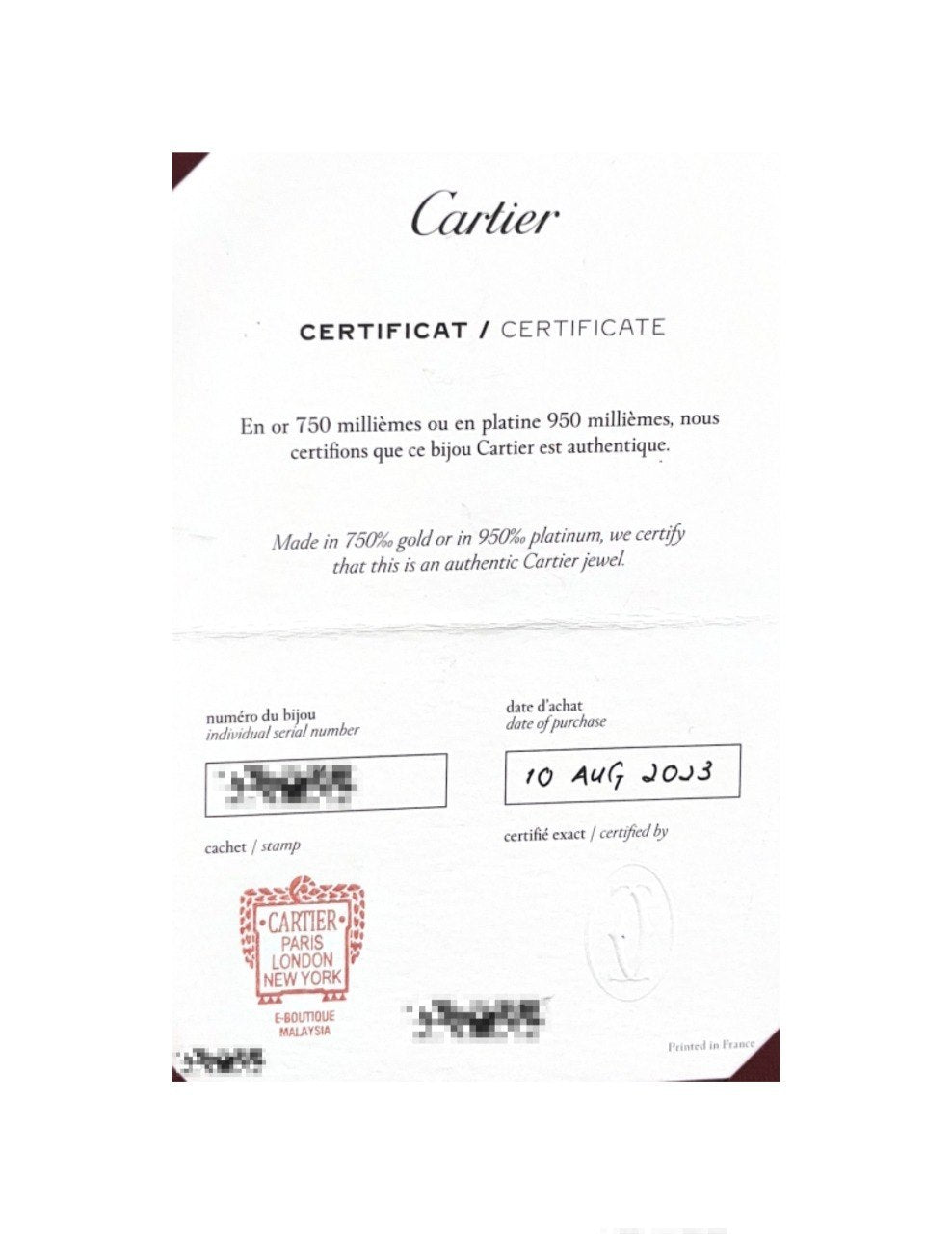 CARTIER LOVE CUFF ROSE GOLD BANGLE (EC00124RGBG)