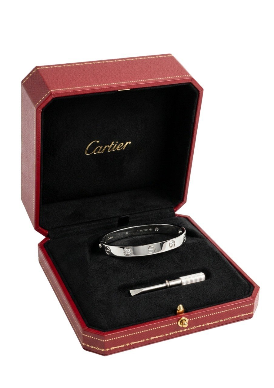 CARTIER LOVE COLLECTION WHITE GOLD BANGLE (EC00125WGBG)