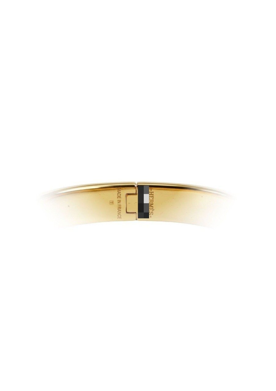 HERMES CLIC H BANGLE FEATURES BRIGHT ORANGE ENAMEL AND GOLD PLATED HARDWARE (EC00107LEBG)