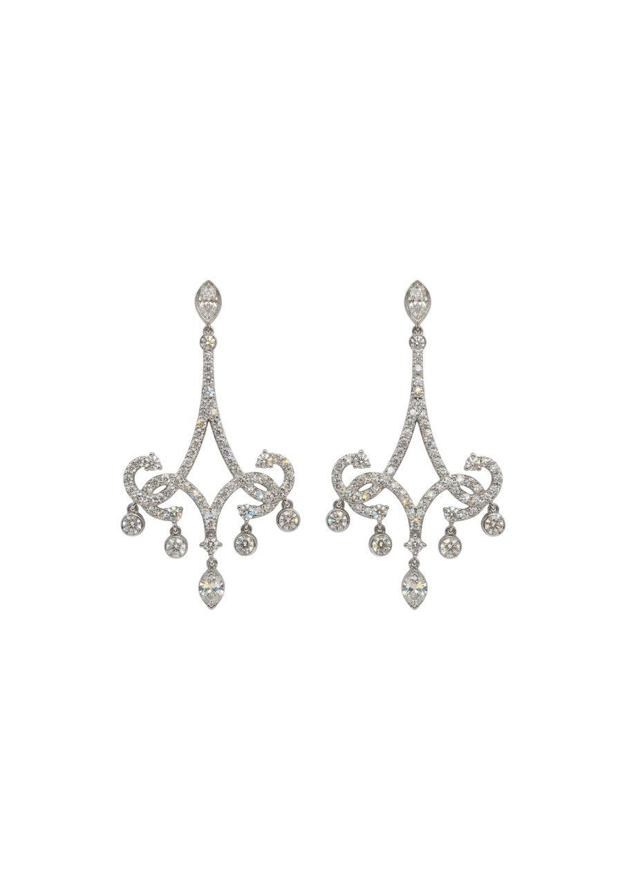 TIFFANY & CO. PLATINUM DIAMOND ENCHANT SCROLL EARRINGS (EC00112PTE)