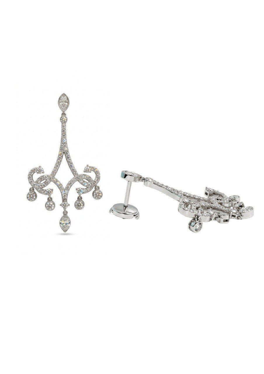 TIFFANY & CO. PLATINUM DIAMOND ENCHANT SCROLL EARRINGS (EC00112PTE)
