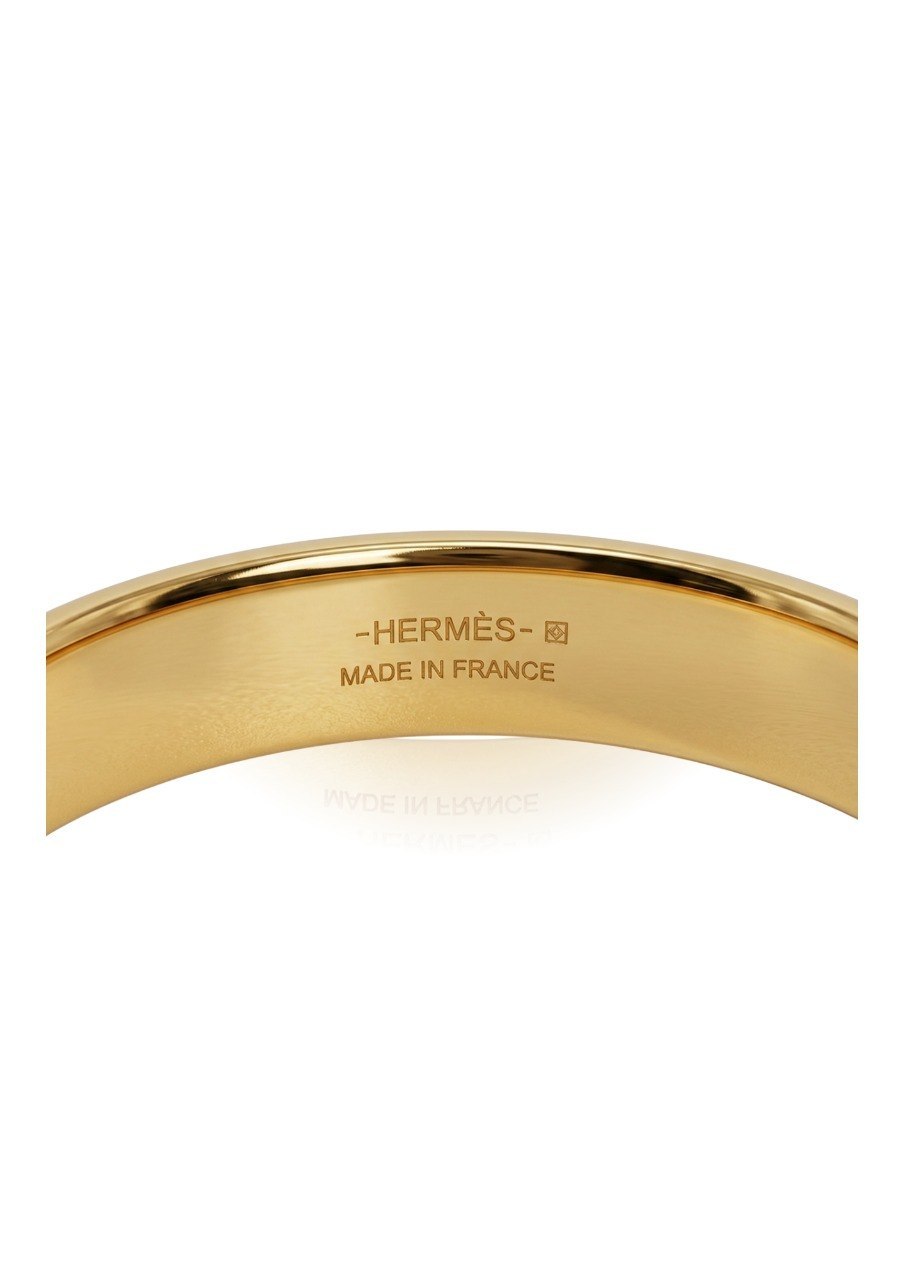 HERMES OLYMPE BRACELET FEATURES PURPLE GOATSKIN LEATHER PAIRED WITH YELLOW GOLD PLATED HARDWARE (EC00108LEBG)