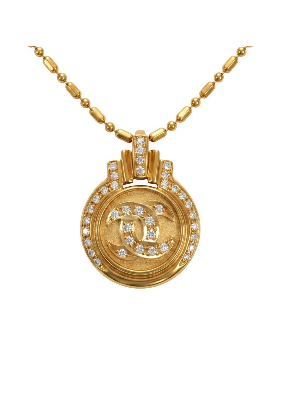 CHANEL ROUND CC LOGO PENDANT NECKLACE (EC00117YGC)